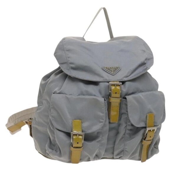 PRADA Backpack Nylon Light Blue Silver Auth - Picture 1 of 16